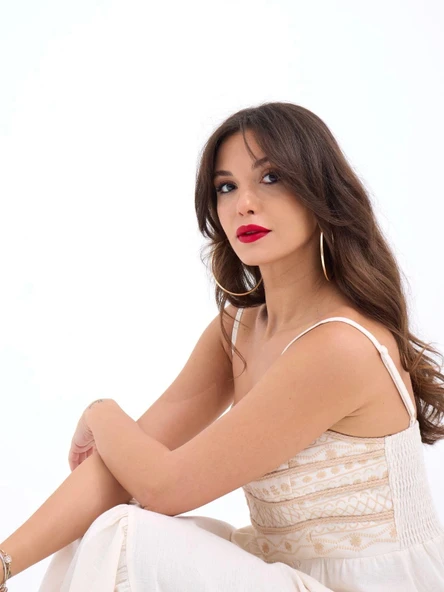 7114 ELBİSE-BEJ - Resim 2