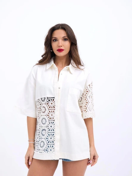 6953 GÖMLEK-BEYAZ ürün görseli