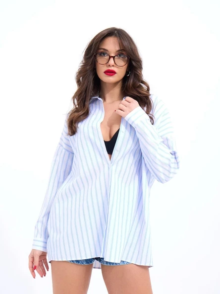 5213 GÖMLEK-LOS ANGELES ÇİZGİLİ - 5