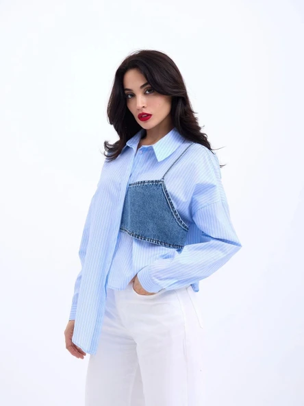 5419 GÖMLEK-SAN DİEGO ÇİZGİLİ - Resim 5