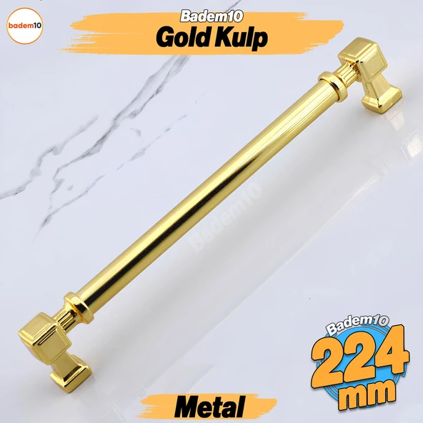 Talas Gold Altın Metal Kulp 224 mm Mobilya Çekmece Mutfak Dolabı Dolap Kulpları Kulb 19.2 cm