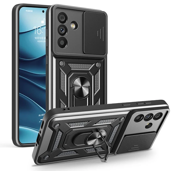 Zipax Samsung Galaxy A36 Kılıf Kamera Korumalı Standlı Tank Kpak Zr-SrVega - 1