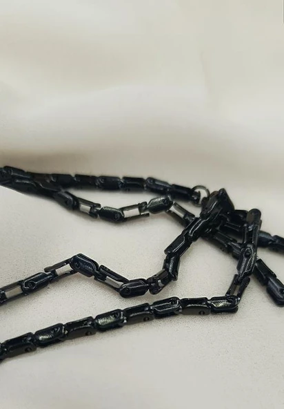 Çelik Siyah Zincir Kolye 316 L Paslanmaz Kolye Unisex Gerdanlık - 3