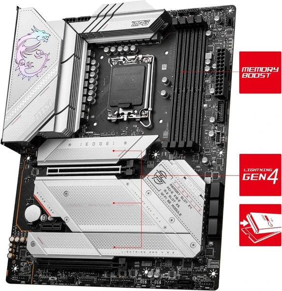 MSI Mpg Z790 Edge Wi-Fi Intel LGA1700 DDR4 ATX Anakart - Outlet - 5