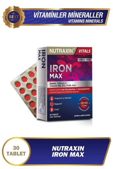 Nutraxin Iron Max 17 mg 30 Tablet ürün görseli 1