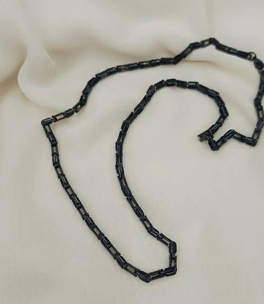 Çelik Siyah Zincir Kolye 316 L Paslanmaz Kolye Unisex Gerdanlık - 5