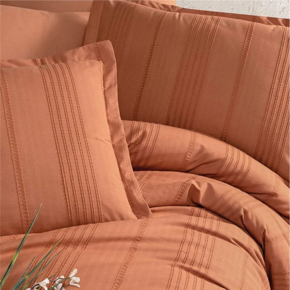 Clasy Çift Kişilik Nevresim Takımı Arakis V2 Kiremit - Resim 3