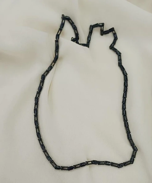 Çelik Siyah Zincir Kolye 316 L Paslanmaz Kolye Unisex Gerdanlık - 2