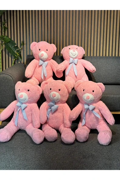Papyonlu Pembe Dev Büyük Peluş Ayıcık 80cm Sevgililer Günü Özel Ayıcık, Hediyelik Ayı - 4