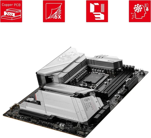 MSI Mpg Z790 Edge Wi-Fi Intel LGA1700 DDR4 ATX Anakart - Outlet - 4