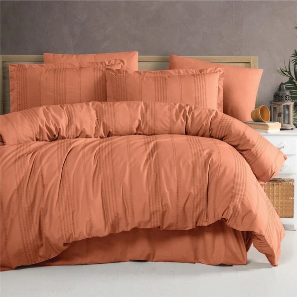 Clasy Çift Kişilik Nevresim Takımı Arakis V2 Kiremit - Resim 2