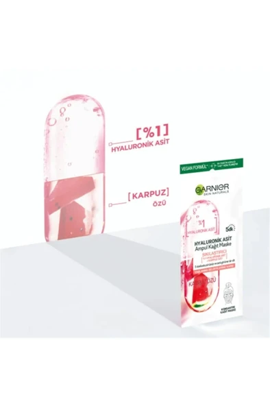 Garnier Marka: Hyaluronik Asit Sıkılaştırıcı Ampul Kağıt Yüz Maske Kategori: Yüz Maskesi - Resim 3