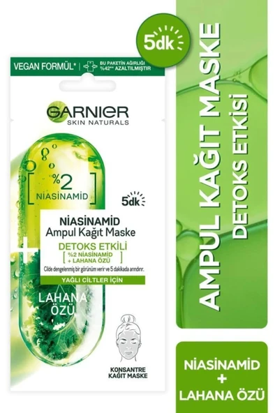 Garnier Niacinamide Detoks Etkili Ampul Kağıt Maske