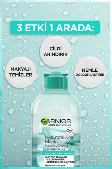 Garnier Hyaluronik Aloe Micellar Kusursuz Makyaj Temizleme Suyu 400ml - Resim 2