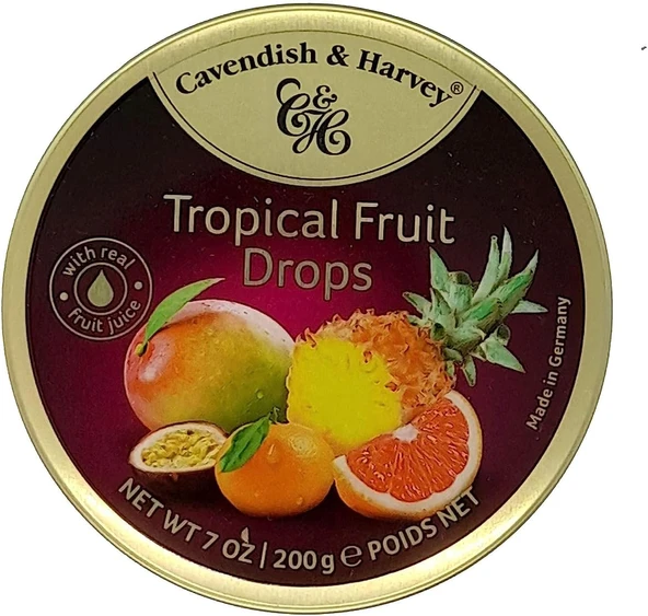 Cavendish & Harvey Tropical Fruit Drops 200g Tropikal Meyve Aromalı Şeker (2 ADET) - 2