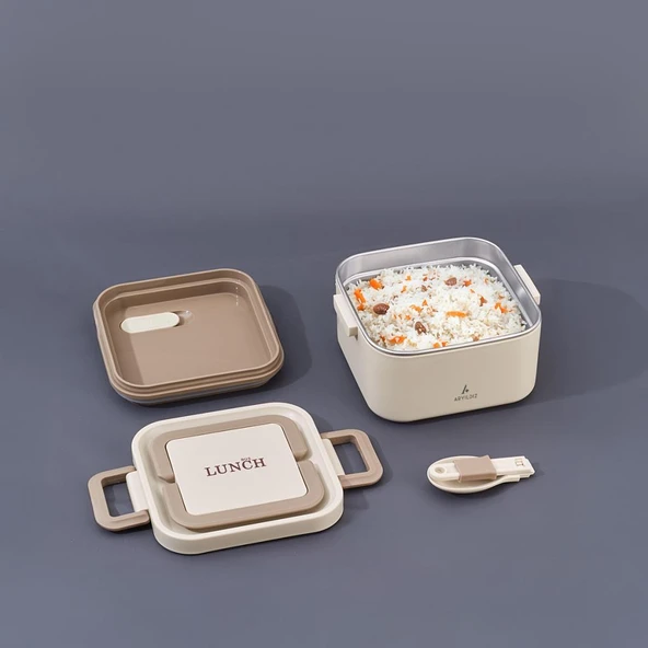 ARYILDIZ BENTO LUNCH BOX YEMEK TERMOSU KARE BEJ 700ML - 2