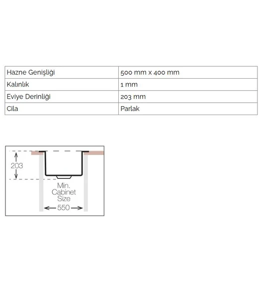 Evye COLOR X 500 Titanium Polisajlı T.Altı - 2