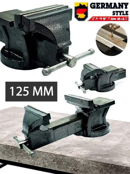 Germany Style 125mm 5" Dövme Çelik Sabit Tezgah Masa Mengenesi