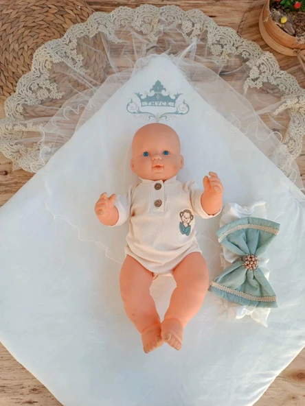 Eterelle Yenidoğan Tericotton Örgülü Trilüx Bebek Battaniyesi Kundak Yeşil - 4