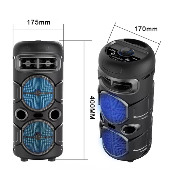 UpWay Mikrofonlu Led Işıklı AUX USB TF Kart Destekli FM Radyolu Stereo Bluetooth Hoparlör - 6