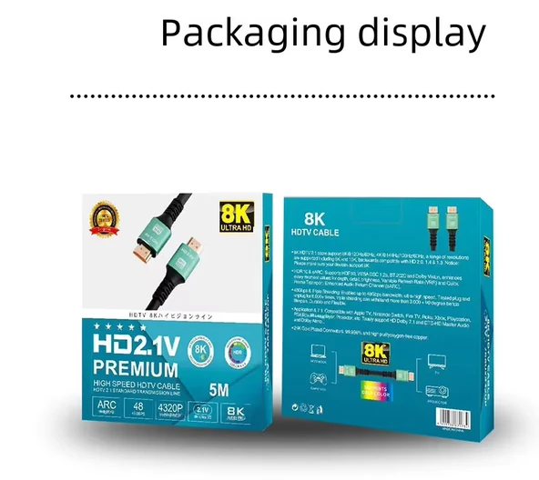 PMR 8K 5 Metre HDMI Kablo - 2.1 Versiyon, 48Gbps, Ultra HD 4320p Zr840 - 4