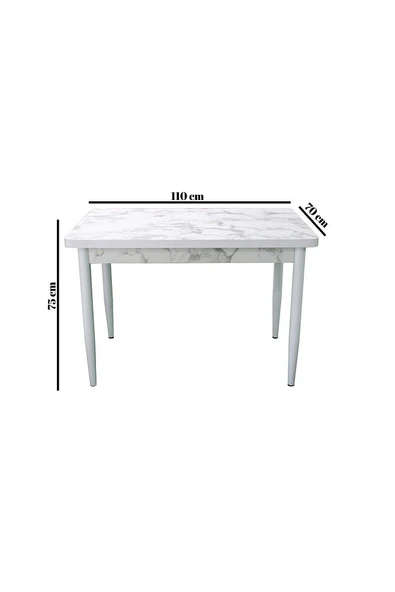 Yemek Masası Mdf 4 Kişilik 70x110cm Kaliteli Sabit Mutfak Masası Mobilya - 4