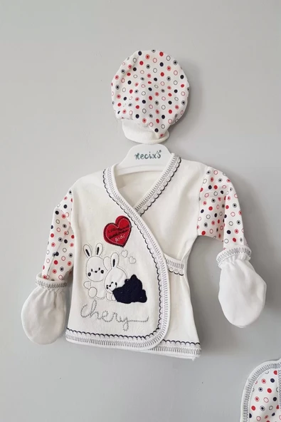 Eterelle Erkek Bebek Kutulu Tavşan 5li Zıbın Seti - Resim 2