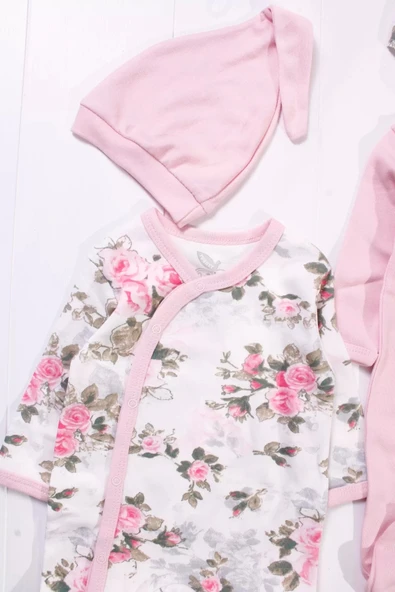 Eterelle Kind İs Cool Desenli Nakışlı Kız Bebek 4'lü Tulum Seti - 3
