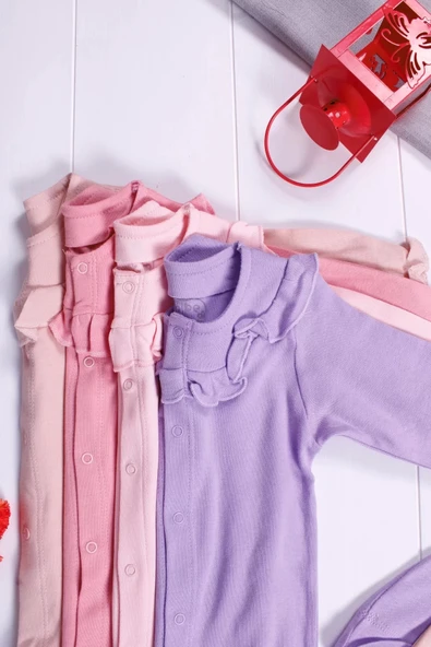 Eterelle Robası Astarlı Fiyonk Şapkalı Kız Bebek Tulum - 7