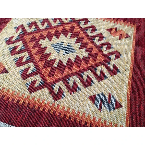 Motosiklet. Elektrikli Bisiklet. Heybesi 2 Gözlü Kilim Çanta Küçük-Kırmızı - 4