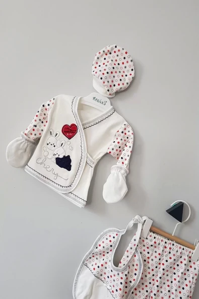 Eterelle Erkek Bebek Kutulu Tavşan 5li Zıbın Seti - Resim 3