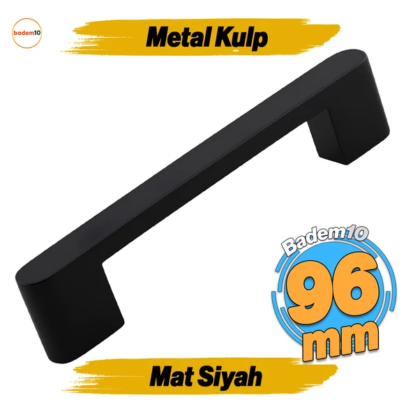 Uhud Kulp 96 mm Siyah Metal Mutfak Mobilya Çekmece Mutfak Dolap Dolabı Kulpları Kapak Kulbu 9.6 cm