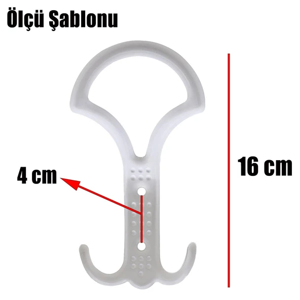 Portmanto Vestiyer Duvar Askısı Metal Dolap Elbise Askılığı Beyaz 5 Adet - 3