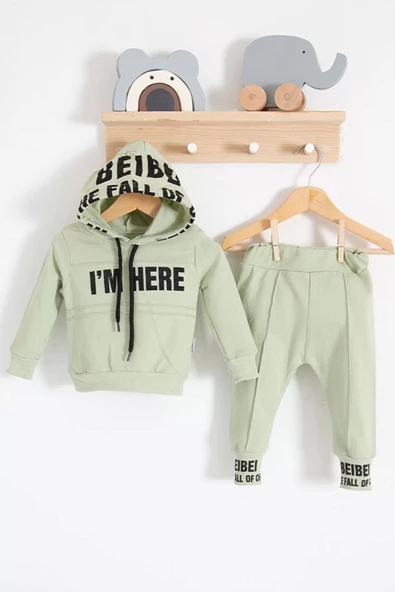 Eterelle I'm Here Desenli 2'li % 100 Pamuk Erkek Bebek Takımı ürün görseli