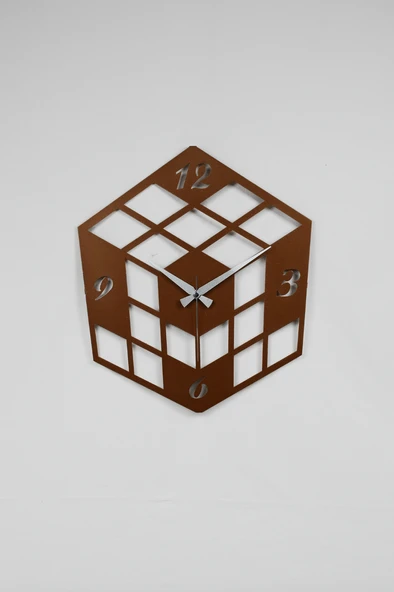 MOOCLOCK Küp Model Duvar Saati Bakır - Resim 4