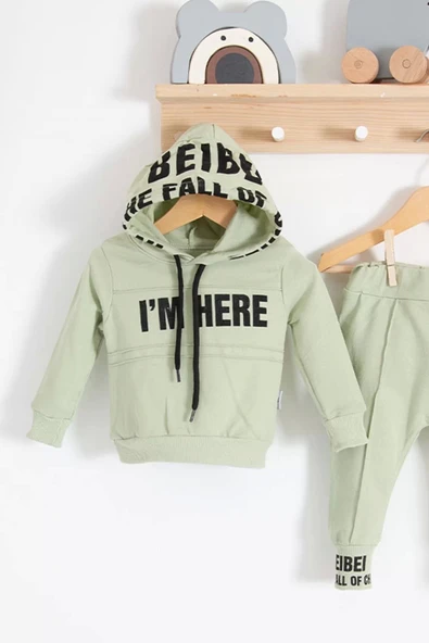 Eterelle I'm Here Desenli 2'li % 100 Pamuk Erkek Bebek Takımı - Resim 2