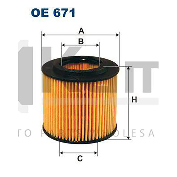 03D198819-03D115466B YAĞ FİLTRESİ VW POLO / SEAT CORDOBA / SKODA FABIA (AZQ / BME / CGPA 1.2) 01- İTHAL