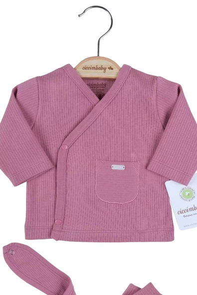 Eterelle Cepli Çizgili 5'li % 100 Pamuk Hastane Çıkış Seti - 2