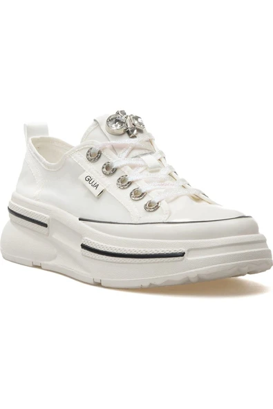 Guja 25Y389 Kadın Dili Taşlı Sim Bağ Kalın Taban Sneaker