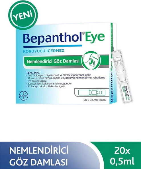 Bepanthol Eye Nemlendirici Göz Damlası Tekli Doz 20x0,5 ml Flakon