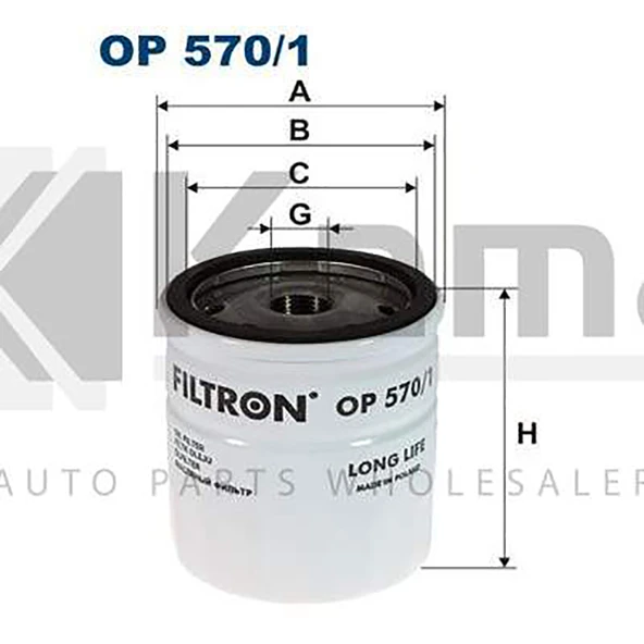 650104 YAĞ FİLTRESİ OPEL ASTRA-G-H / ZAFIRA-A-B / VECTRA-B-C / CORSA-C / COMBO-C (Z1.6XEP) İTHAL
