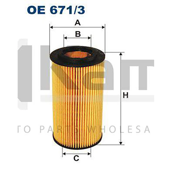 06D115562-06D198405 YAĞ FİLTRESİ VW PASSAT / JETTA / AUDI A3 / A4 (BLR / BVY / BVZ 2.0 FSI) 04-11 İTHAL