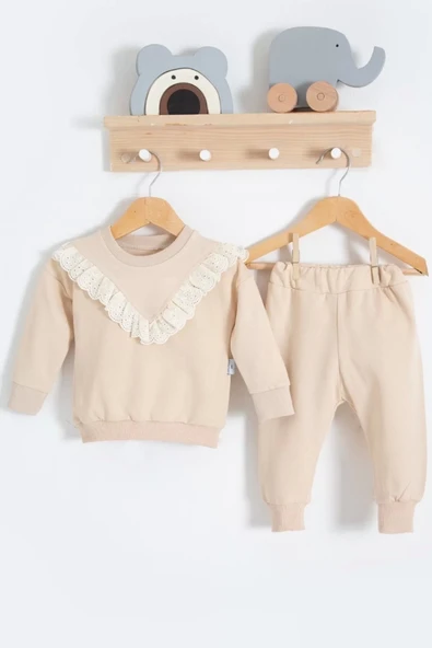 Eterelle Fisto Detaylı Pamuklu 2'li Kız Bebek Takımı ürün görseli 1