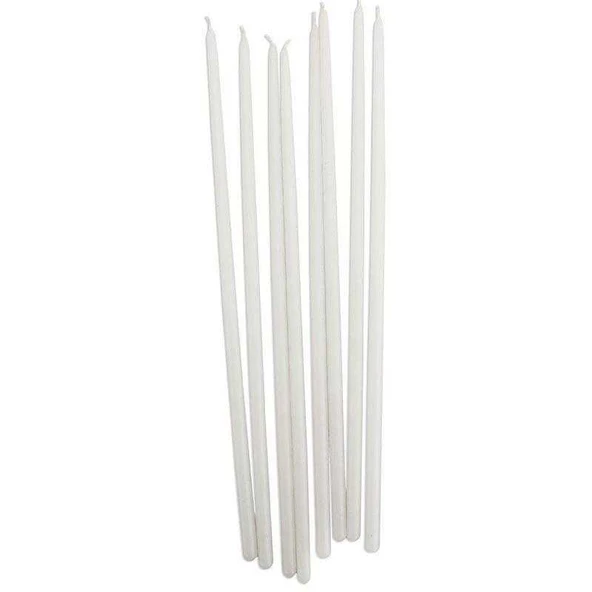 8 ADET BEYAZ UZUN MUM 35 CM BEYAZ İNCE MUM BEYAZ MUM CHURCH CANDLES KİLİSE MUMU BEYAZ ARINMA MUMU YILBAŞI MUMLARI - 4