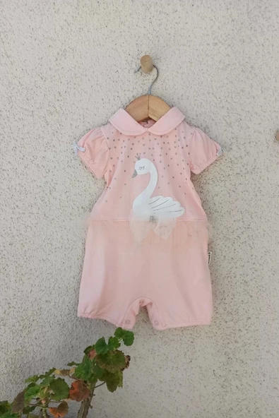 Eterelle Kuğu Desenli Kız Tulum 3-6-9 Ay - 3