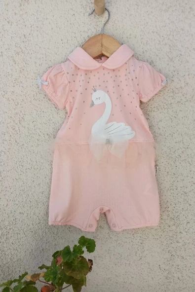 Eterelle Kuğu Desenli Kız Tulum 3-6-9 Ay - 2