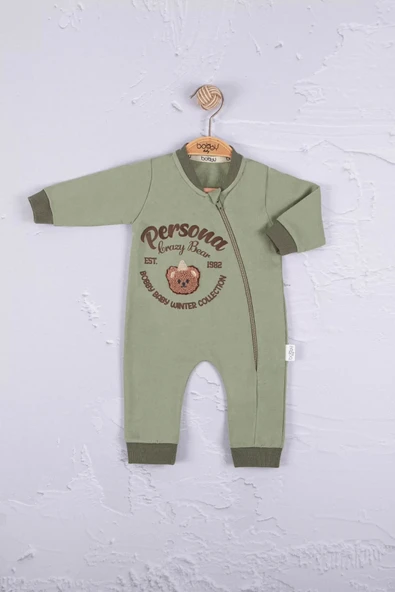 Eterelle Persona Bear Nakışlı % 100 Pamuk Erkek Bebek Tulum - 1