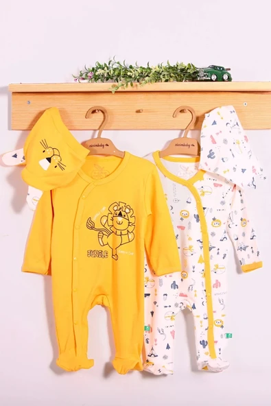 Eterelle Mini Jungle Aslan Desenli Erkek Bebek 4'lü Tulum Seti - 2
