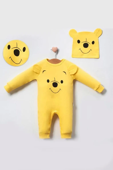 Eterelle The Bear Desenli % 100 Pamuk Şapkalı Tulum ürün görseli