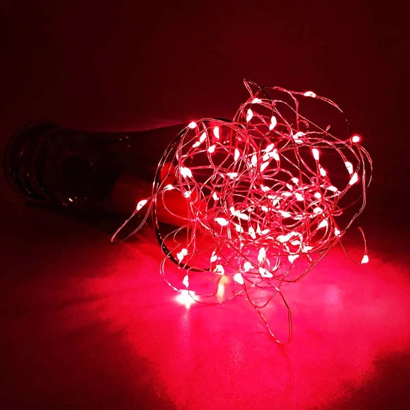 4 METRE KIRMIZI PİLLİ LED IŞIK KIRMIZI LED IŞIK KIRMIZI YILBAŞI AĞACI IŞIĞI KIRMIZI NOEL IŞIĞI PARLAK MODLU IŞIK ürün görseli